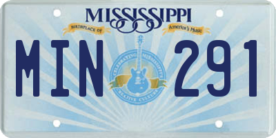 MS license plate MIN291