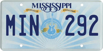 MS license plate MIN292