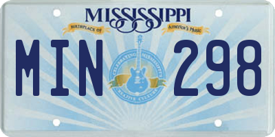 MS license plate MIN298