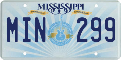MS license plate MIN299
