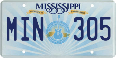 MS license plate MIN305