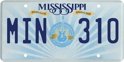 MS license plate MIN310