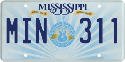 MS license plate MIN311