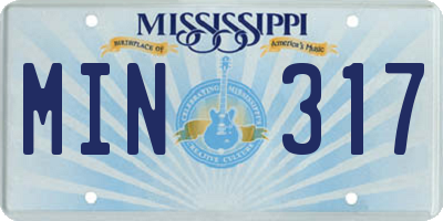 MS license plate MIN317