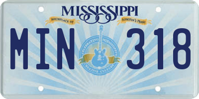 MS license plate MIN318