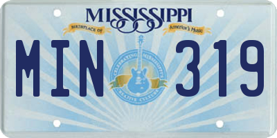 MS license plate MIN319