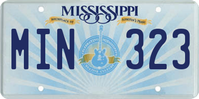 MS license plate MIN323
