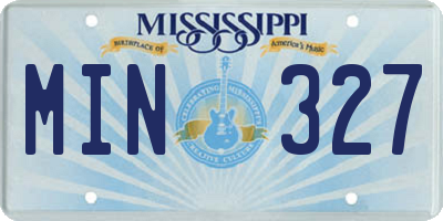 MS license plate MIN327