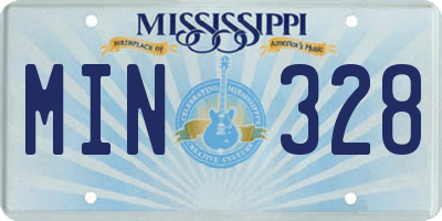 MS license plate MIN328