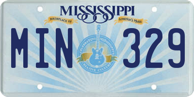 MS license plate MIN329