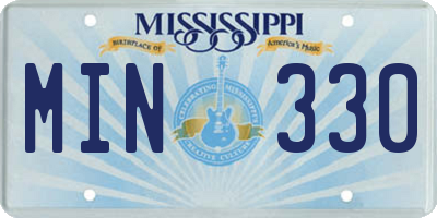 MS license plate MIN330