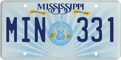 MS license plate MIN331