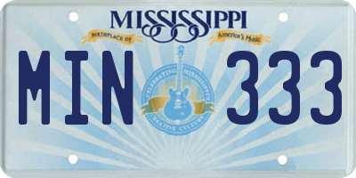 MS license plate MIN333