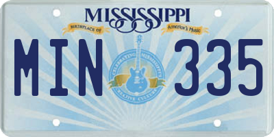 MS license plate MIN335