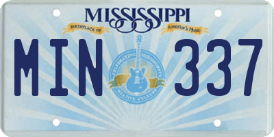 MS license plate MIN337