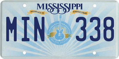 MS license plate MIN338