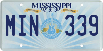 MS license plate MIN339