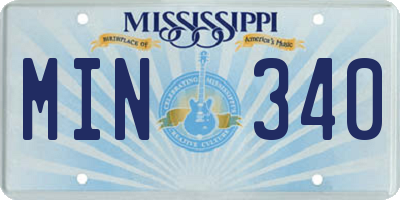 MS license plate MIN340