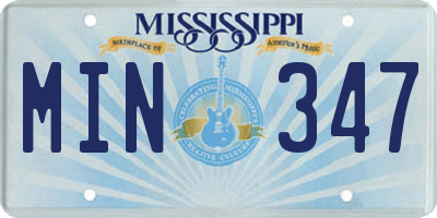 MS license plate MIN347