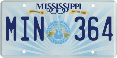 MS license plate MIN364