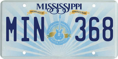 MS license plate MIN368