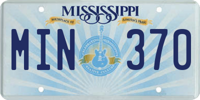 MS license plate MIN370
