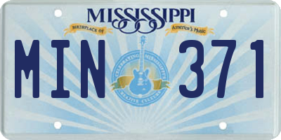 MS license plate MIN371