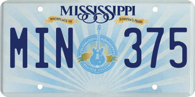 MS license plate MIN375