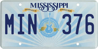MS license plate MIN376