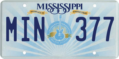 MS license plate MIN377