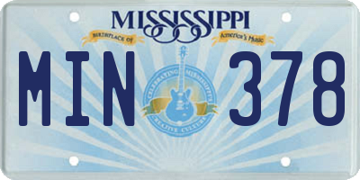 MS license plate MIN378