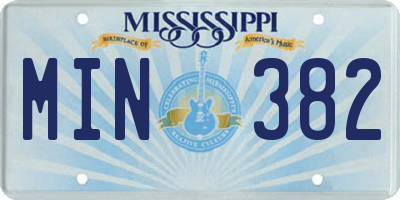 MS license plate MIN382
