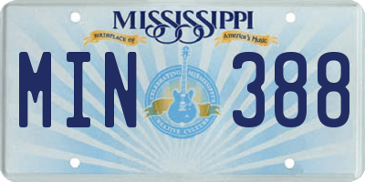 MS license plate MIN388