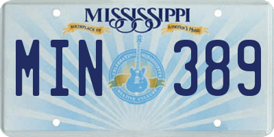 MS license plate MIN389