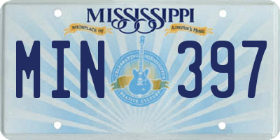 MS license plate MIN397