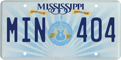 MS license plate MIN404