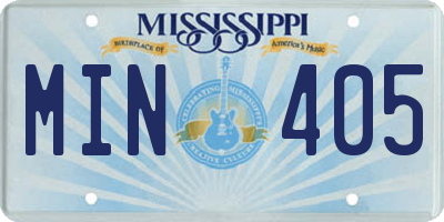 MS license plate MIN405