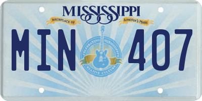 MS license plate MIN407