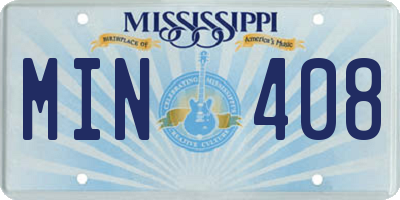 MS license plate MIN408