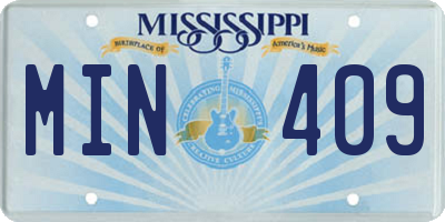 MS license plate MIN409