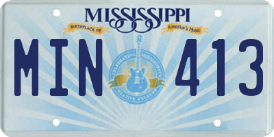 MS license plate MIN413