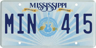 MS license plate MIN415