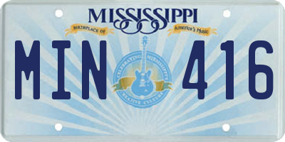 MS license plate MIN416