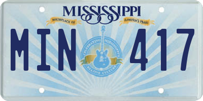 MS license plate MIN417