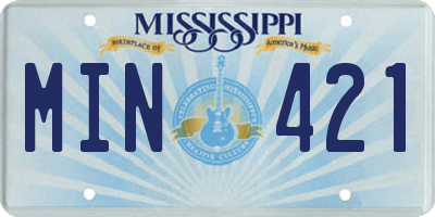 MS license plate MIN421