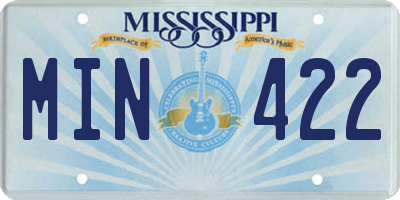 MS license plate MIN422