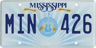 MS license plate MIN426