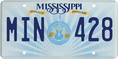 MS license plate MIN428
