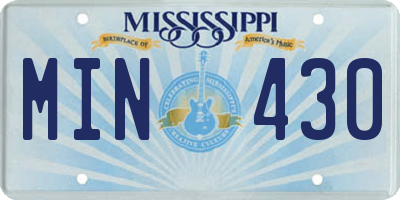 MS license plate MIN430