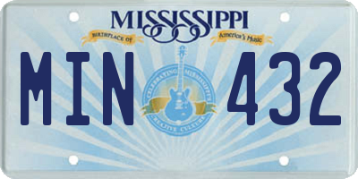 MS license plate MIN432